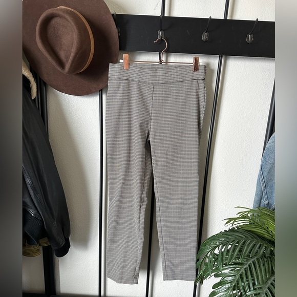 Counterparts plaid stretch pull on straight leg trousers pants career work - Picture 1 of 5